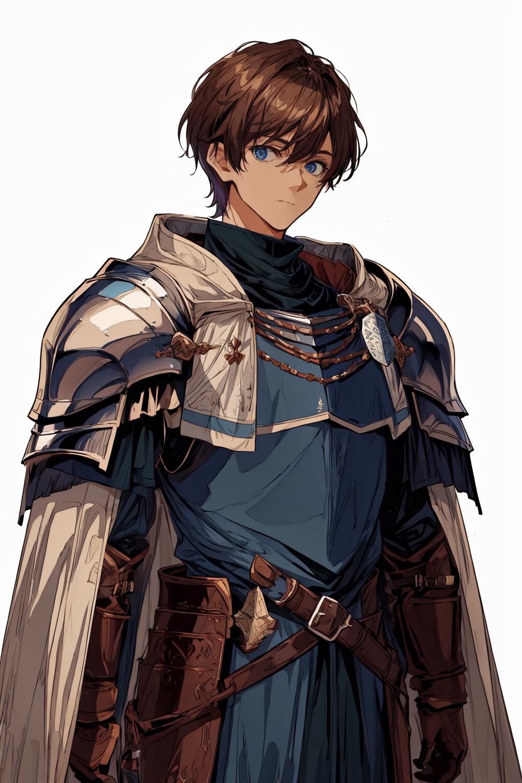A man in armor with a sword and a cape - SeaArt AI