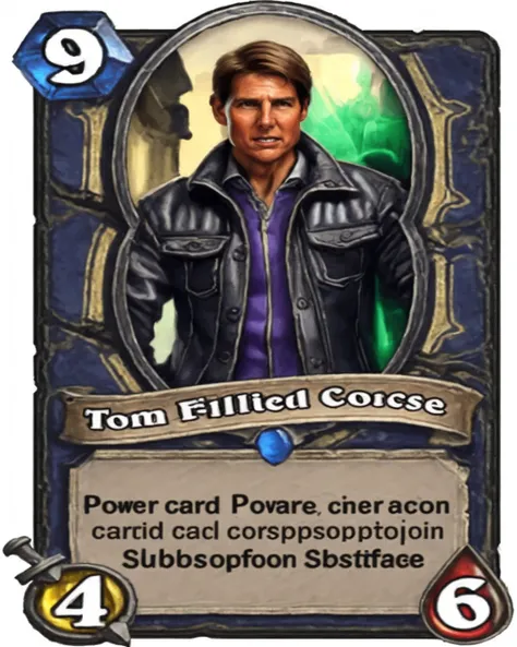 A stunning intricate full color portrait of Tom Cruise power Hearthstone card,
epic character composition,
sharp focus, natural lighting, subsurface scattering