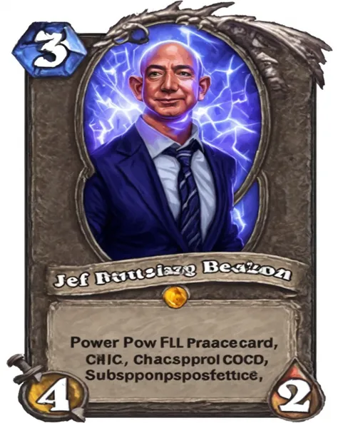 A stunning intricate full color portrait of Jeff Bezos power Hearthstone card,
epic character composition,
sharp focus, natural lighting, subsurface scattering