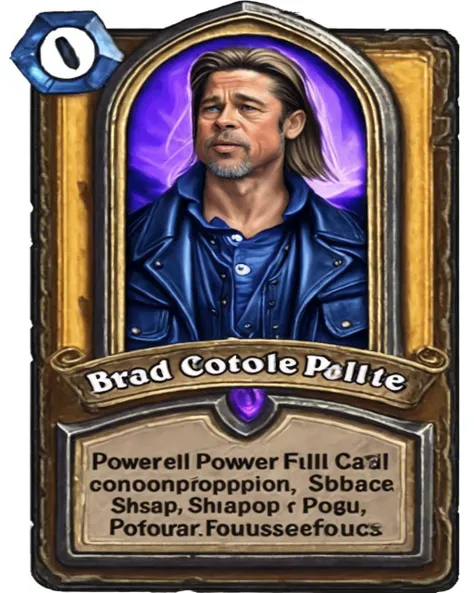 A stunning intricate full color portrait of Brad Pitt power Hearthstone card,
epic character composition,
sharp focus, natural lighting, subsurface scattering