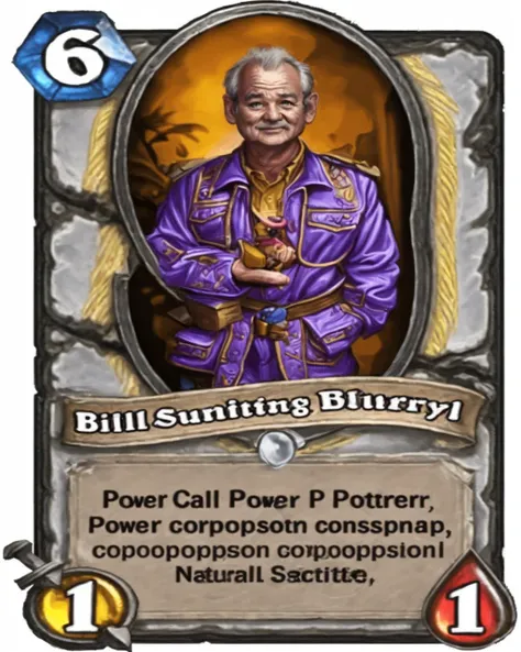 A stunning intricate full color portrait of Bill Murray power Hearthstone card,
epic character composition,
sharp focus, natural lighting, subsurface scattering