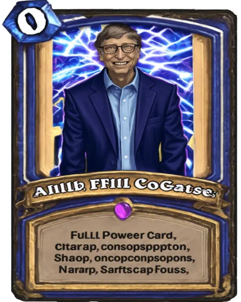 A stunning intricate full color portrait of Bill Gates power Hearthstone card,
epic character composition,
sharp focus, natural lighting, subsurface scattering