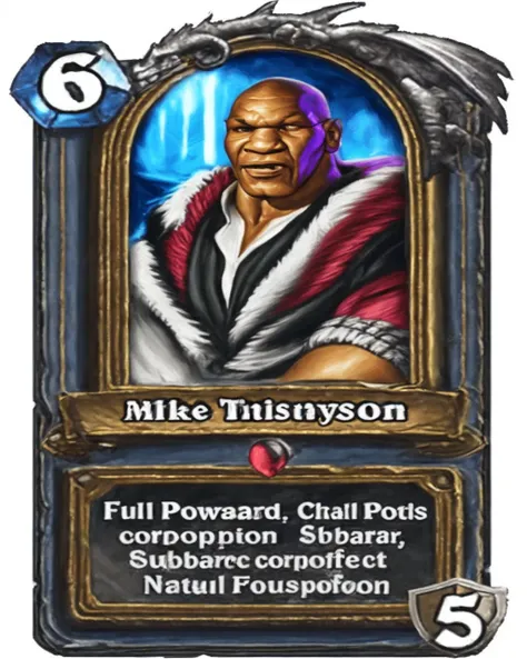 A stunning intricate full color portrait of Mike Tyson power Hearthstone card,
epic character composition,
sharp focus, natural lighting, subsurface scattering