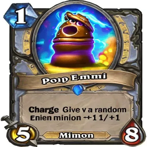 Poop Emoji charge give a random enemy minion -1/-1 hearthstone card