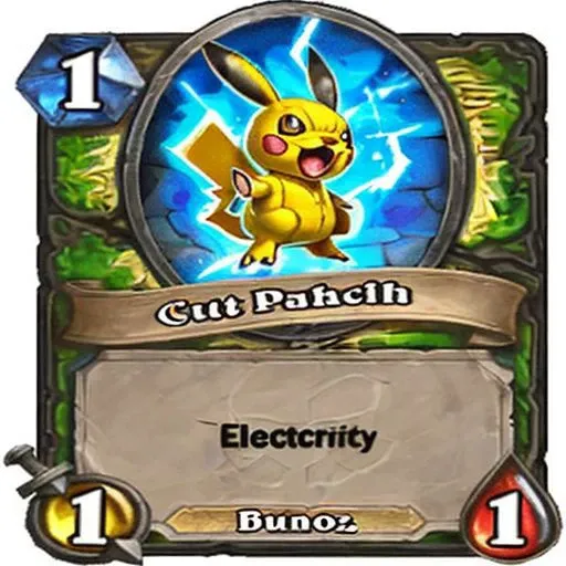 Cute Pikachu Pokemon Electricity buzzzz hearthstone card