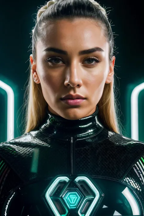 flossie1 in cyber neon lighting, futurism, intricate futuristic jewelry accessories, cyberpunk glossy white latex turtleneck, hyper photorealistic, crispy quality, digital photography, trending in artstation, trending in pinterest, cinematic, 4 k ultra hd, art by pascal blanche, art by greg rutkowski