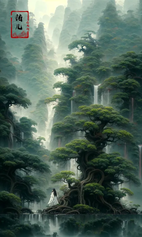 an painting in a style of oriental painting, in the style of matte painting, layered and atmospheric landscapes, rich and immersive, quiet contemplation, dark white and green, history painting, zen-inspired, grandeur of scale
highly detailed, dynamic, cinematic, stunning, realistic lighting and shading, vivid, vibrant, 8k,octane render, unreal engine, very detailed, concept art, realistic, Cry engine, wide shot
1 girlvery long hairwhite hair(upper body:1.0)
<lora:~Q?-g~ pine:0.9>