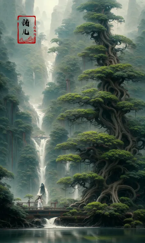 an painting in a style of oriental painting, in the style of matte painting, layered and atmospheric landscapes, rich and immersive, quiet contemplation, dark white and green, history painting, zen-inspired, grandeur of scale
highly detailed, dynamic, cinematic, stunning, realistic lighting and shading, vivid, vibrant, 8k,octane render, unreal engine, very detailed, concept art, realistic, Cry engine, wide shot
1 girlvery long hairwhite hair(upper body:1.0)
<lora:~Q?-g~ pine:0.9>