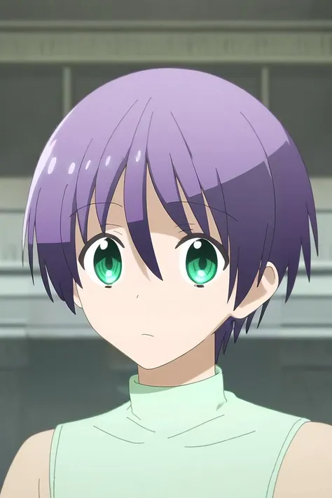 score_9, score_8_up, score_7_up, source_anime, rating_safe, , anime screencap, anime coloring, , looking at viewer, depth of field, 1boy, solo, male focus, <lora:nasa_yuzaki_pony:0.88>, nasa_yuzaki, purple hair, green eyes, short hair, hair between eyes, symmetry, tokyo tower, dark, leaning on object, :\3, sleeveless shirt,, <lora:sdxl_lightning_8step_lora:1>