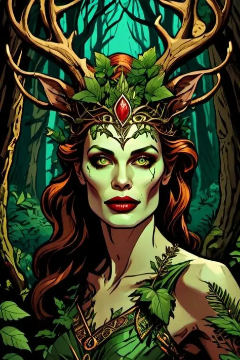 woman in a mythical forest, masterpiece, perfect face, intricate details, horror theme, raw photo, photo unp