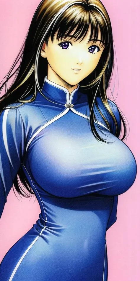 yoshizuki_iori, huge_breasts, standing, solo, <lora:yoshizuki_ioriV4:.9> china_dress, masterpiece, best quality, detailed face, detailed eyes, highres,