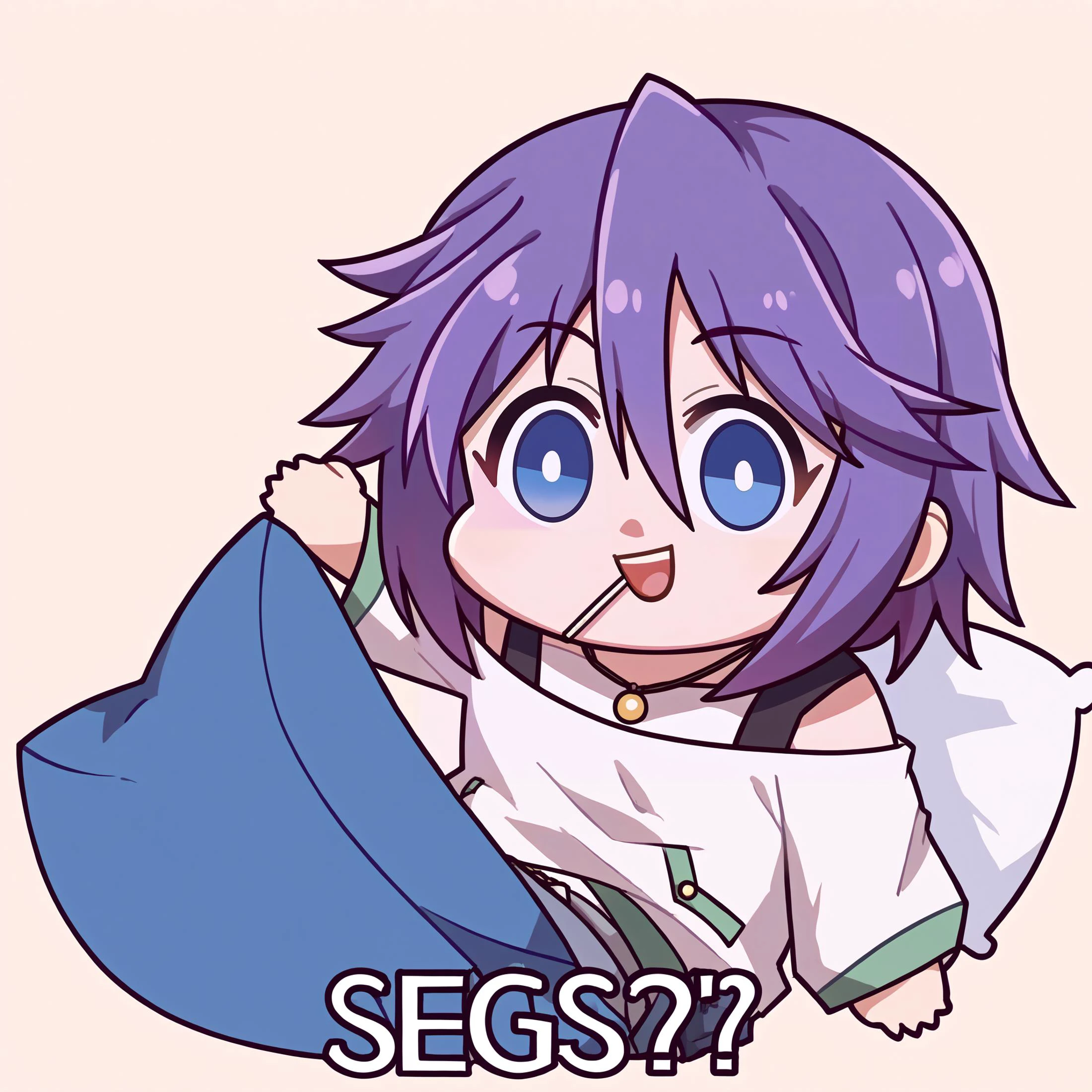 score_9, score_8_up, score_7_up, source_anime, Seggs, chibi, open mouth, smile, english text, <lora:Seggs_XLPD:1.15>, <lora:Degen_Mizore_v3:.9> shirayuki mizore, lollipop, mouth hold, jewelry, tank top, off-shoulder longsleeve shirt, purple hair, blue eyes,