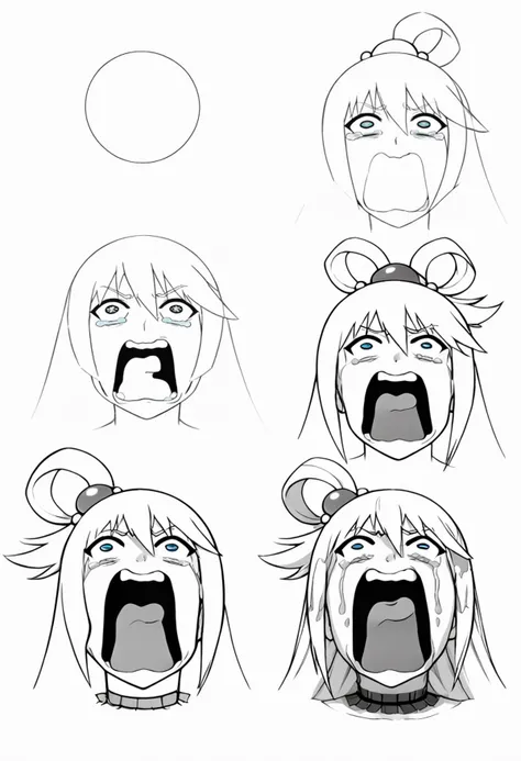 score_9, score_8_up, score_7_up BREAK, <lora:How_to_draw_step_by_step_2:1> howtodraw, x steps, greyscale, colored final touch, <lora:concept_aquascreaming_ponyXL:0.95> aquascreaming, screaming, open mouth, crying with eyes open, aqua \(konosuba\),