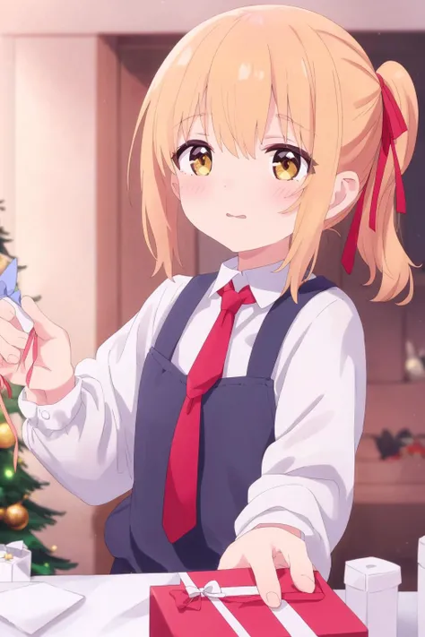 (depth of field:1.4),(full_shot:1.4),(blur:1.3),(dark:1.4),(very detailed:1.4),(high resolution:1.1), (A puppy discovering the joy of tearing open gift wrap.:1.3) BREAK
1girl,(Ochre Tucked-In Low Ponytail with Ribbon Tie:1.3) BREAK