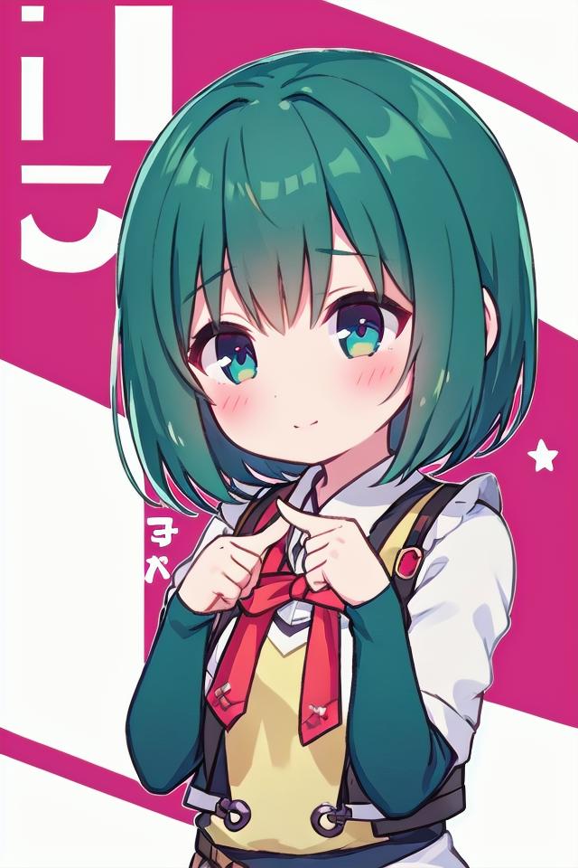 A close up of a person with green hair and a tie - SeaArt AI