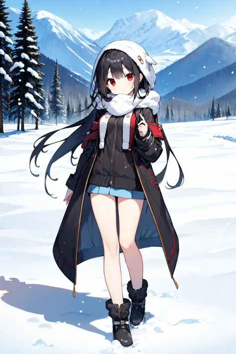 (masterpiece:1.2),best quality,extremely detailed,
BREAK
cute girl,solo,shiny skin,small breasts,very long hair,
detailed eyes,perfect anatomy,petite,
cute eyes,(red eyes:1.3),(black hair:1.4),
BREAK
winter coat,
BREAK
winter,snow,mountain,snowing,snowball,snow bunny,
BREAK
character focus,full body,
BREAK