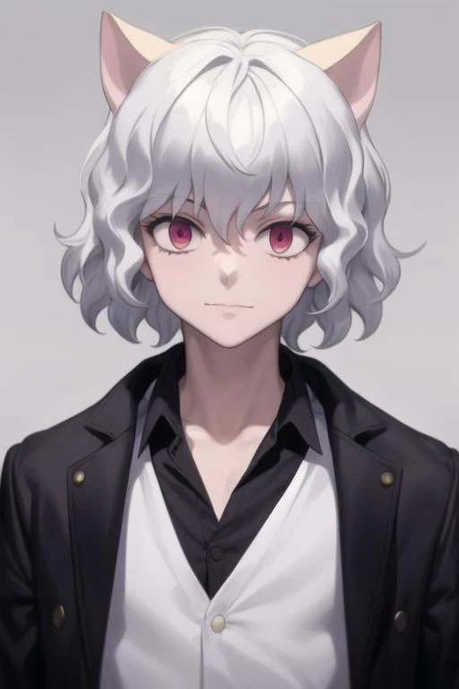 masterpiece, best quality, high quality, 1boy, solo, male focus, looking at viewer, upper body, <lora:neferpitou:0.70>, neferpitou