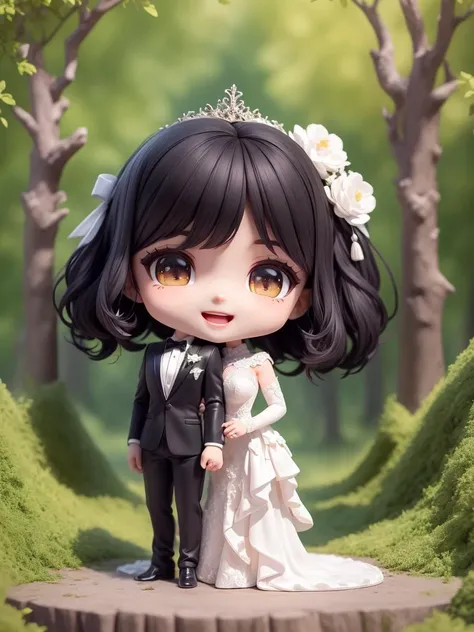 (masterpiece),(best quality),(ultra-detailed), (full body:1.2),
chibi,cute,full body, smile, open mouth,
a man and a woman ,man in black wedding wear,woman in white wedding dress,black hair,they are standing next to each other in a forest setting with trees in the background
(beautiful detailed face), (beautiful detailed eyes),
<lora:blindbox_v1_mix:1.2>, <lora:more_details:0.2>