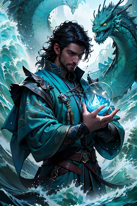 Best quality, masterpiece, ultra high res, waves in background, water dragon, water balls, nature light, photo realistic,
(masterpiece, best quality:1.4),(absurdres, highres, ultra detailed:1.2), (1 handsome man:1.4),(using dark magic:1.4),water magic,playful illustrations, imaginative overlays, artistic fusion,fantastical scenes, evocative narratives, striking visuals, upper body,<lora:yushui:0.5> ,
<lora:more_details:0.3> <lora:add_detail:0.2> <lora:hipoly3DModelLora_v20:0.2>