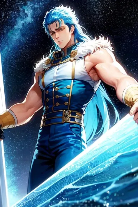<lora:0009Hrei:1>,rei,1boy,blue hair,long hair,