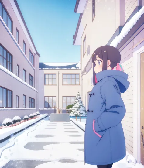 (best quality), highres, <lora:add_detail:-0.6> <lora:onimai:0.9> courtyard, puffy coat, winter