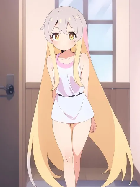 masterpiece, 1girl, best quality, poporon \(jashin-chan dropkick\), blonde hair, masterpiece, expensive quality, very_expensive_solve, big_file size, full color,(completely nude:1.2),pussy,niplles,