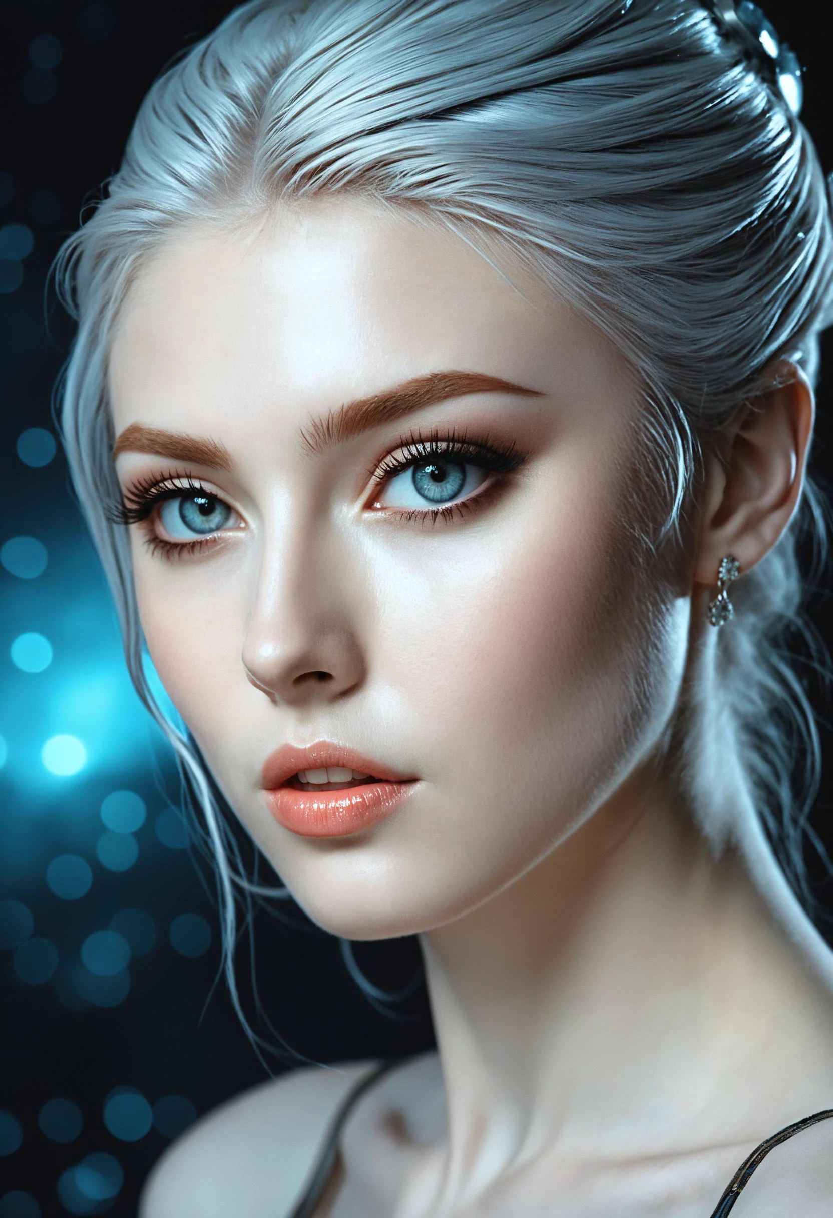 fantastic epic masterpiece, ((full-body-shot)), standing masterpiece, highest esthetic score, photo of an exquisitely beautiful pale skin european 1girl, 19yo, modern implementation of sci-fi "botichhelli The Birth of Venus"starlight falls on beautiful young face. Depth of field, insane details:1.4, ultra detailed, absurdres, 1:280f Zeiss lens, long aperture, fiery opal, platinum, obsidian, Iridium ,feet in the shell, extraterrestrial sight, intricate background, style by Hyung Jun Kim, bare feet, piercing eyes, detailed pupils, high-resolution texture face, luminous face, Ethereal glow , cinematic, reallife!,fantasy details,Jasmine Beckett Griffith, Luis Royo, van gogh,sharp focus, hyperdetailed, beautiful, mysterious,