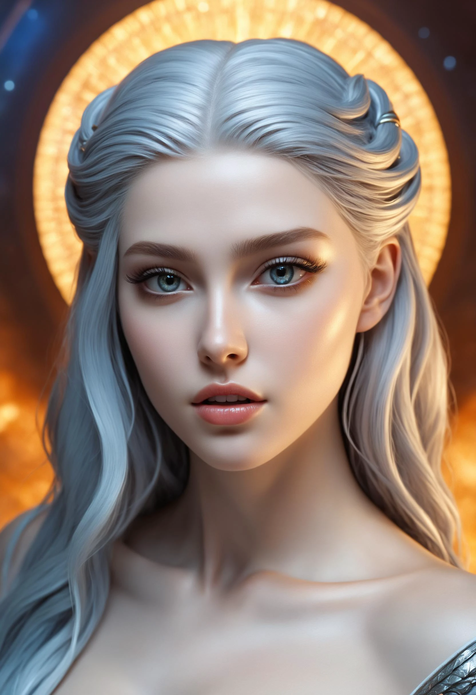 fantastic epic masterpiece, ((full-body-shot)), standing masterpiece, highest esthetic score, photo of an exquisitely beautiful pale skin european 1girl, 19yo, modern implementation of sci-fi "botichhelli The Birth of Venus"starlight falls on beautiful young face. Depth of field, insane details:1.4, ultra detailed, absurdres, 1:280f Zeiss lens, long aperture, fiery opal, platinum, obsidian, Iridium ,feet in the shell, extraterrestrial sight, intricate background, style by Hyung Jun Kim, bare feet, piercing eyes, detailed pupils, high-resolution texture face, luminous face, Ethereal glow , cinematic, reallife!,fantasy details,Jasmine Beckett Griffith, Luis Royo, van gogh,sharp focus, hyperdetailed, beautiful, mysterious,