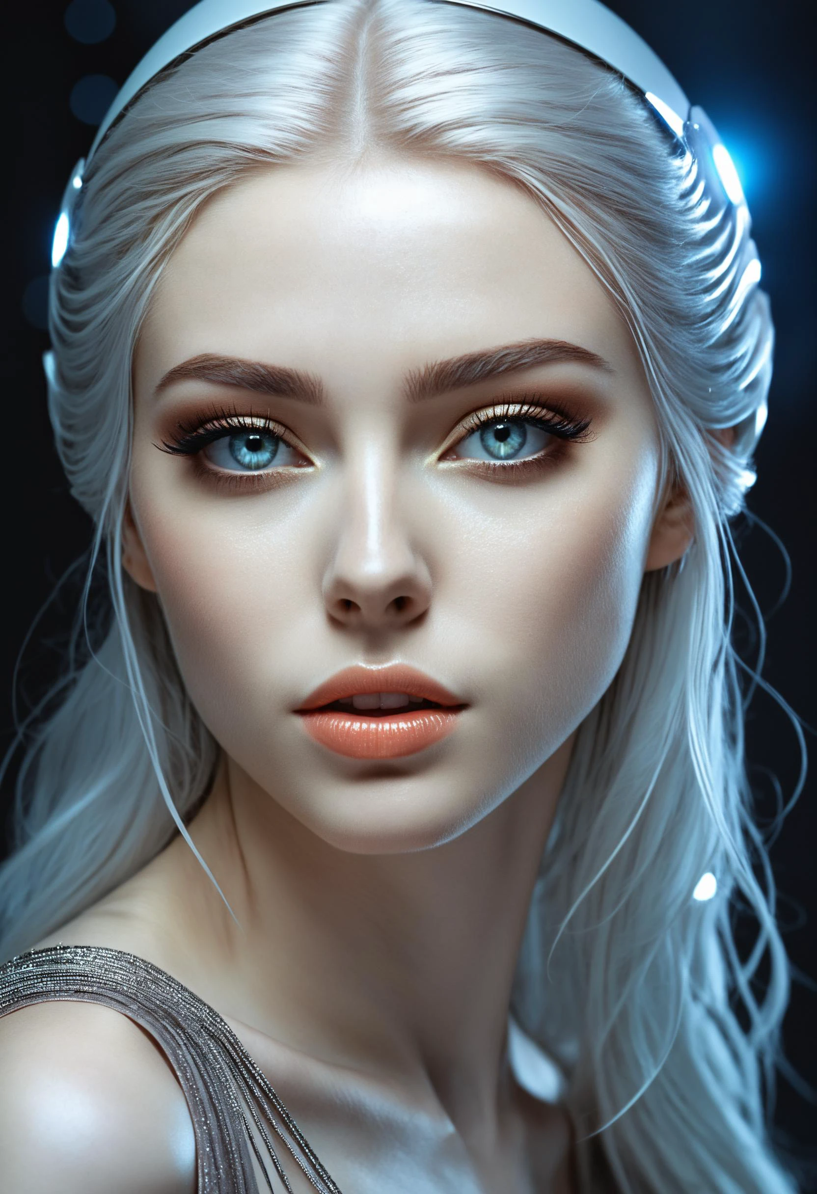 fantastic epic masterpiece, ((full-body-shot)), standing masterpiece, highest esthetic score, photo of an exquisitely beautiful pale skin european 1girl, 19yo, modern implementation of sci-fi "botichhelli The Birth of Venus"starlight falls on beautiful young face. Depth of field, insane details:1.4, ultra detailed, absurdres, 1:280f Zeiss lens, long aperture, fiery opal, platinum, obsidian, Iridium ,feet in the shell, extraterrestrial sight, intricate background, style by Hyung Jun Kim, bare feet, piercing eyes, detailed pupils, high-resolution texture face, luminous face, Ethereal glow , cinematic, reallife!,fantasy details,Jasmine Beckett Griffith, Luis Royo, van gogh,sharp focus, hyperdetailed, beautiful, mysterious,