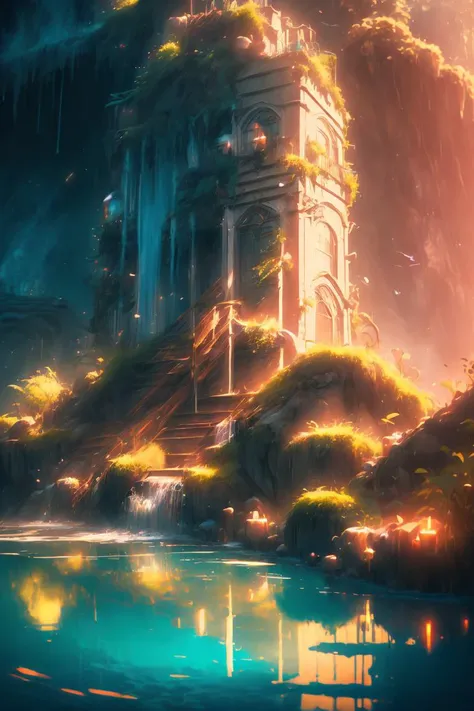 (8k, RAW photo, best quality, masterpiece:1.2), (realistic, photo-realistic:1.37), octane render, ultra high res, ultra-detailed , professional lighting, photon mapping, radiosity, physically-based rendering, ue5, ((island sanctuary)), ((ancient fallen kingdom)), ((reflections in water)), ((raytracing)), ((drowned city)), (depth of field), <lora:S12 v4.2 NAI_208163:1>