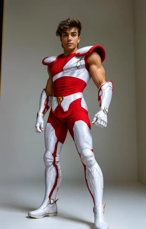 ((best quality)), ((masterpiece)), ((realistic)), (detailed)
muscular boy, narrow waist, Slim waist, <lora:Pegasus_Seiya_1st_Bronze:1>
"pegasus seiya"
"1st bronze armor"
"white chest armor"
"white boot armor"
"white shoulder armor"
"white fingerless glove armor"
"white waist armor"
"red bodysuit under armor"
"full body"
"red bodysuit under armorpegasus seiya"
"upper body"
"white should armor"