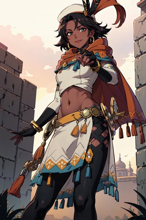 horse character with black fur, dressed as an Aztec warrior, shadows and lights, anime style, anatomically well defined