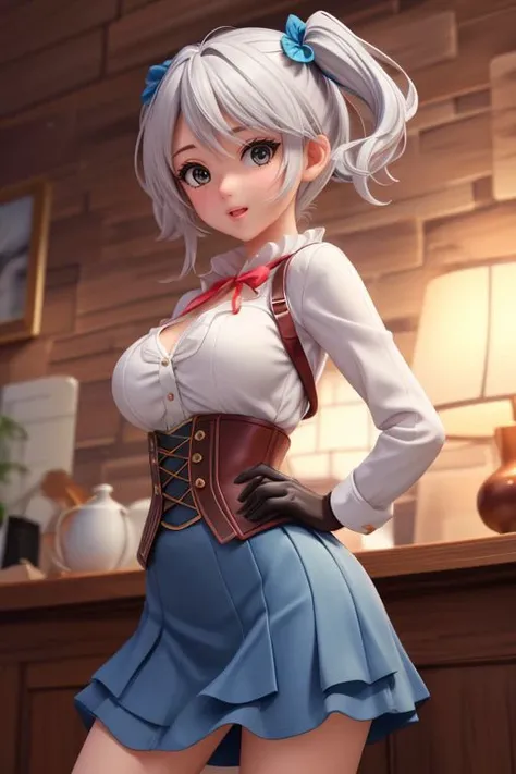<lora:add_detail:0.5> <lora:copax_charm_eu:0.0> (photorealistic, masterpiece, best quality), face excited, seductive pose,
ciel alencon, silver hair, grey eyes, short twintails,white shirt, underbust, puffy long sleeves, skirt, fingerless gloves <lora:godeater_cielalencon:0.5>