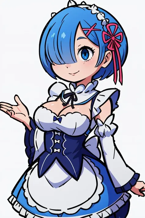 1girl, solo, breasts, looking_at_viewer, smile, short_hair, bangs, blue_eyes, large_breasts, simple_background, hair_ornament, gloves, dress, cleavage, bare_shoulders, jewelry, closed_mouth, blue_hair, flower, earrings, detached_sleeves, alternate_costume, elbow_gloves, puffy_sleeves, virtual_youtuber, white_gloves, hair_flower, necklace, black_dress, strapless, detached_collar, rose, halo, hair_intakes, own_hands_together, white_flower, black_background, gem, strapless_dress, white_rose, blue_gemstone <lora:apple:0.7>