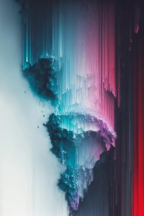 pixel sorting, limited palette, paint colliding and splashing on the canvas fused with perfect defiant girl illustration, looking away, subtle gradients, behance design, cyberpunk theme, tech wear, cyber goth, masterpiece, detailed background, abstract beauty, oil painting, heavy strokes <lora:Pixel Sorting:1>