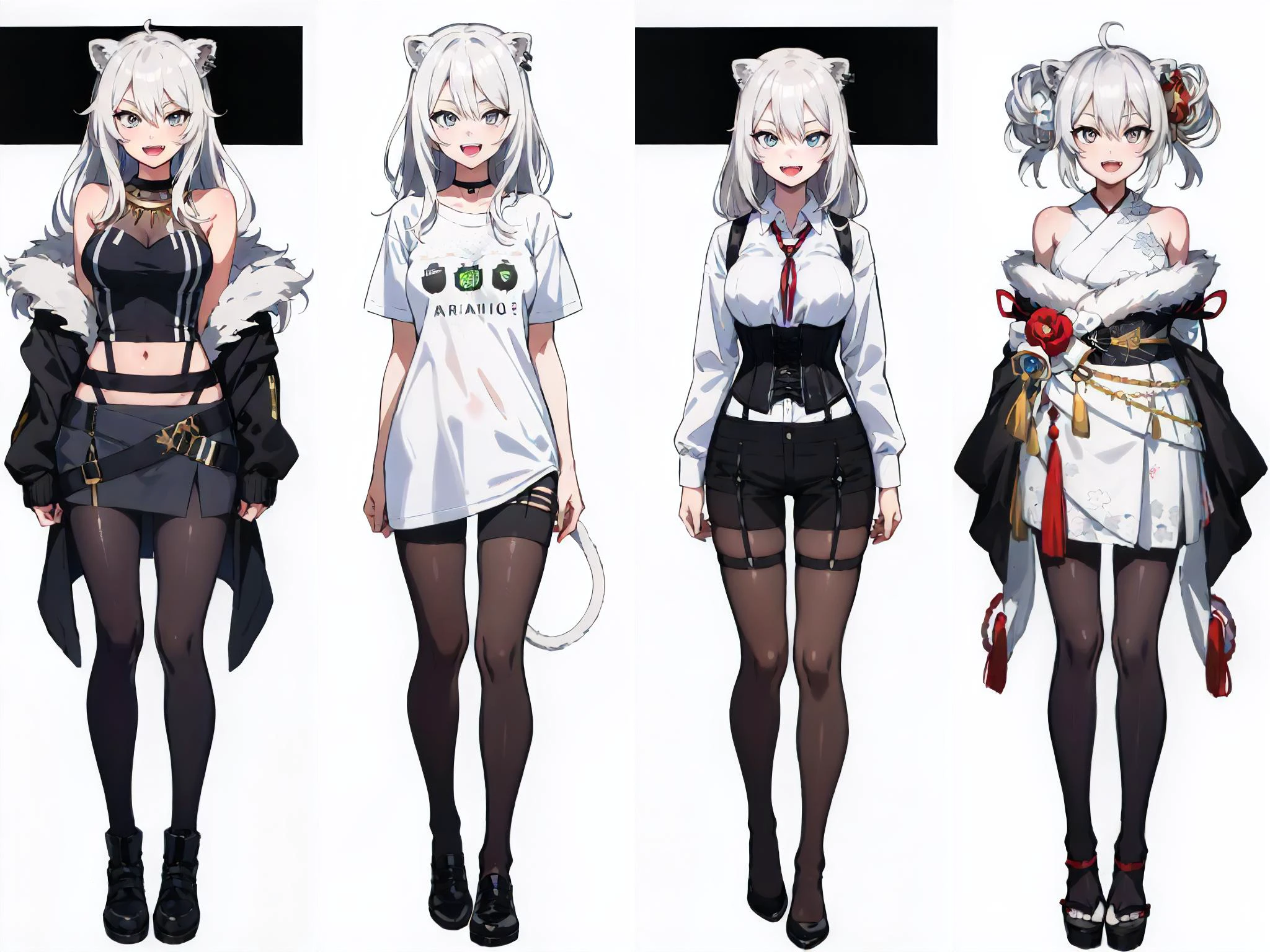 1girl, solo, (white background:1.4), simple background, standing, full body, smile, Botan, BotanOutfit, fur-trimmed, jacket, long hair <lora:shishiro_botan_4_outfits:1>