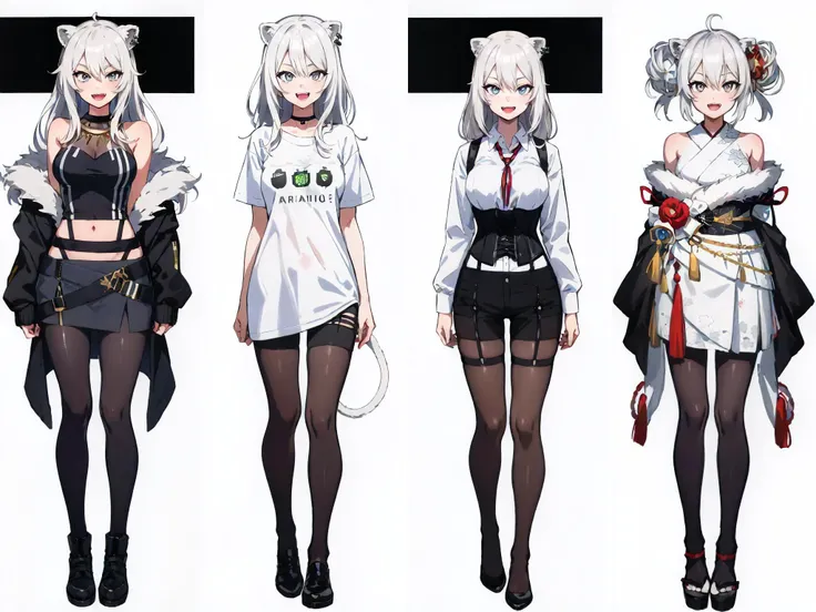 1girl, solo, (white background:1.4), simple background, standing, full body, smile, Botan, BotanOutfit, fur-trimmed, jacket, long hair <lora:shishiro_botan_4_outfits:1>