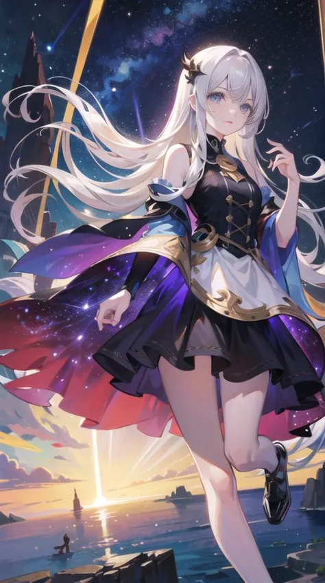 girl under the galaxy, ((best quality)), ((masterpiece)), ( extreme detailed, highest detailed, official art, beautiful and aesthetic:1.2) <lora:octans-PYNOISE-LOHA:1>