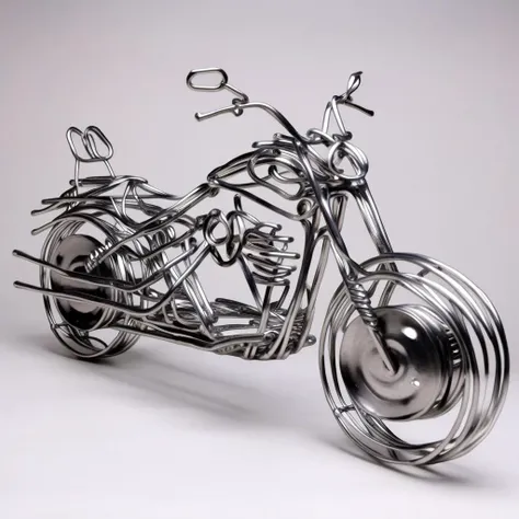 wirex wire sculpture motorbike<lora:wirex:1>
