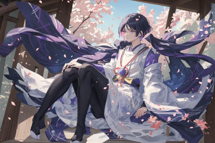 extremely detailed, detailed texture, (1boy:1.1), scaramouche, (male:0.6), fullbody, traditional white clothing, (fierce, rigid:1.1), sitting, depressed, subdued, tatami, japanese room, very detailed background, (masterpiece, best quality:1), (many large floating {red|orange|yellow|pink|violet} {spider lilies|maple leafs|sakura flowers}:1), (floating colorful {blood|petals|lightning|particles}:1.05), ({dim sunlight, dull light rays|mysterious, eerie|ray tracing, glowing}:1.05), ({colorful|iridescent|multicolored}:1), (beautiful detailed purple glow:1.0) <lora:Scara_Kunikuzushi:0.74>