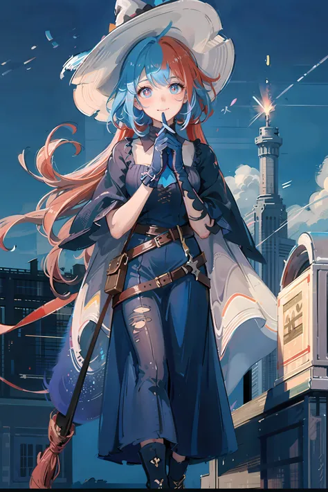 giant Cute Girl hybrid, attractive and captivating, wearing chiton, bigger than buildings, small background buildings, small drawn cyberpunk dieselpunk steampunk clockpunk city background, concept art, fantasy art, conceptual installation art, 2.5D, delicate and dynamic, magic of vibrant colors and contrasts