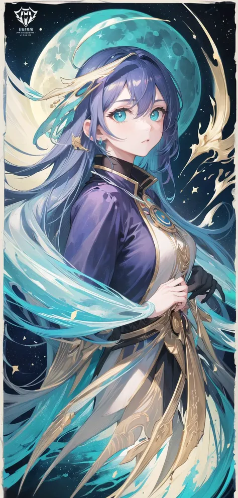 (highest quality, master's work, ultra-detailed, hires:1.3), 8k wallpaper,
1 (expressionless) girl from side, (solo), from side, ((beautiful detailed eyes)), shaded face,(balanced face:1.1), sketch, (negative space:1.1), (movie poster), (border), (text,logo) , ({eyes|eyes|pupils}:1.1), (halo), (colored in {blue|black|grey|green|aqua|purple|(gold:0.9)}), (vivid and intense color), ({flagments| fluid| ink| star traces| big moon} at background), focus on face, (graphic design),