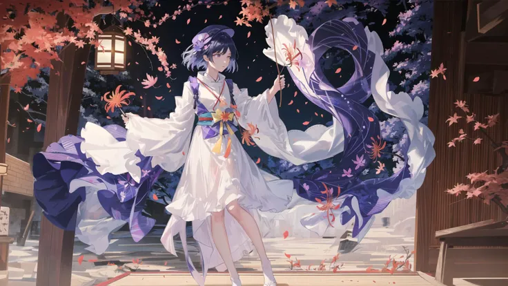 extremely detailed, detailed texture, (1boy:1.1), scaramouche, fullbody, traditional white clothing, secluded, fierce, rigid, tatami, very detailed background, (masterpiece, best quality:1), (many floating {red|yellow|orange|purple|pink} {spider lilies|maple leafs|sakura flowers|leafs}:1.1), (floating colorful {blood|lightning|particles}:1), ({dim sunlight, dull light rays|mysterious, eerie|ray tracing, glowing}:1.1), ({colorful|iridescent|contrast}:1), (beautiful detailed purple glow:1.0) <lora:Scara_Kunikuzushi:0.7>