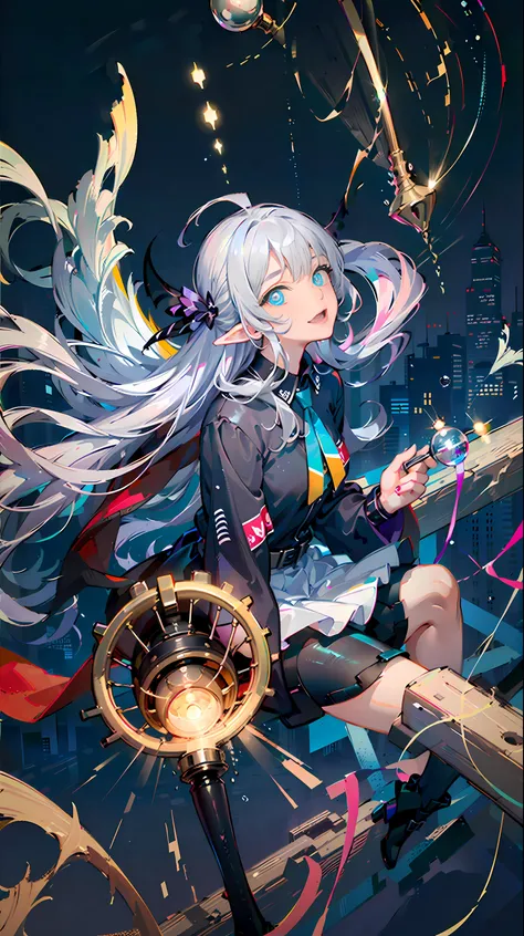 (Highest picture quality),(Master's work),(ultra-detailed),(Detailed eye description:1.0),(lens flare:1.0),(movie poster:1.0),(Tarot border:1.0),the portrait is centered,(close-up:1.0),(nagative space:0.8),(negative space:1.6),(solo),(floating colorful {wind|water magic|ink|crystals|ice|fire|flame|lightning|web|rocks|sand|particles|sparkles|blood}:1.0),(many colorful {soap bubbles|clouds|thorns|spikes|vines|currents|spirals|halos|wings|tatoos|cubes|octahedron}:1.0),(floating {red|green|blue|aqua|purple|yellow|black|white|grey|pink|orange|lime} {ribbons|feathers|particles|blades|droplets|snowflakes|soft balls}:1.0),({crystal|ice|fire|flame|wind|water|earth|stone|space|musical|sonic|vortex} {magic|wings}:1.0), ({ray tracing,glowing|dappled sunlight,light rays,caustics|night,black theme|mysterious,eerie|easygoing,pastel}:1.2), ({colorful|iridescent|multicolored}:1.0),(beautiful detailed glow:1.0),({leaning forward|leaning back|leaning to the side|}:1.2),{(smile:1.0)|(smirk:1.0)|(grim expression:1.0)},({small|small||lips,eyelashes}:1.0),{(open mouth:1.0)|(closed mouth:1.0)|},({eyelashes|eyeshadow||}),{one eye closed|||},({red|green|blue|aqua|purple|yellow|black|white|grey|pink|orange|lime} hair:1.4),({short|long|medium} hair:1.0),({from below|from above|from side|from behind|facing viewer}:1.3),(halo:1.3),(head tilt:1.0),(dynamic pose:1.1),(asymmetrical hair:1.2),({red|green|blue|aqua|purple|yellow|black|white|grey|pink|orange|lime} {armor|dress|collared shirt|suit|outfit}:1.0),({formal|military|techwear|urban style|casual,casual clothes|fantasy,magician|feral,tribal|sci-fi,futuristic}),({plaid skirt|layered skirt|puffy dress|tights|pants|shorts}),({red|green|blue|aqua|purple|yellow|black|white|grey|pink|orange|lime} {eyes|eyes|pupils}:1.4),{(forehead:1.5),asymmetrical bangs|diagonal bangs|hair between eyes|blunt bangs|swept bangs},{one eye covered|ponytail|high twintails|||},{straight hair|wavy hair|drill hair||},{long coat|suit jacket|cloak|sweater|tie||},{(floating cape:1.0),|}({fox ears, fox girl|vampire, bat wings|pointy ears,(elf:0.5)||}:1.1),({abstract background|city,skyscraper|forest,garden|castle|shrine|cave,underground|swamp|lake|winter|alien planet|}:1.4),({indoors,inside|outdoors,outside}:1.1),{2$$witch hat|straw hat|crown|tiara|eyewear|glasses|heargear|hair flower|hairpin|hair bow|||},({sitting|flying|jumping|laying|standing|standing on one leg}:1.1),({colored skin|white skin|blue skin|pale skin|tan|shiny skin|dark skin||}:1.1),({full body|upper body|portrait|}:1.25),{fang, skin fang|tongue|frown|lip biting|thinking|||||}, {empty eyes| symbol-shaped pupils, heart-shaped pupils| slit pupils, + +|||||}