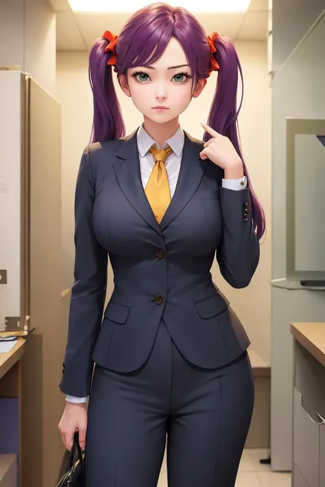 best quality, masterpiece, 1girl, solo, standing, <lora:reco-mushihimesama-richy-v1:1>, reco, suit, office lady,