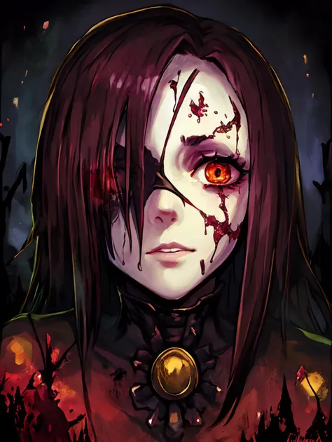 masterpiece, best quality, dark atmosphere, a female zombie in dungeon, (face to viewer:1.331)