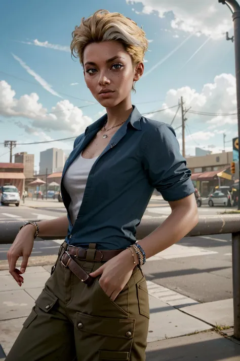 ( masterpiece, best quality, highres:1.3)
<lora:CyberAlex-000007:0.8>
CyberAlex, 1girl, short hair, dark-skinned female, urban square, midday, vibrant and energetic with open blue skies