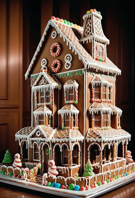 Gingerbread, icing, candy, <lora:GingerbreadStyle_epoch_10:0.7>, building, architecture ,studio lighting, , confident, deep aesthetic, dynamic background, vibrant, dramatic, atmosphere, fine polished, gorgeous, exquisite color,  fine detail