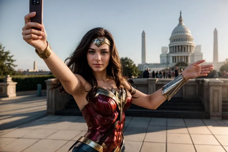 DC s,selfie,full body,hyper realistic gopro action photo of a 18 year old girl,wonder woman,skating,happy,looking at viewer,outdoor,windy,in a themepark,ray tracing,detail shadow,shot on Fujifilm X-T4,85mm f1.2,sharp focus,depth of field,blurry background,bokeh,<lora:add_detail:1>,