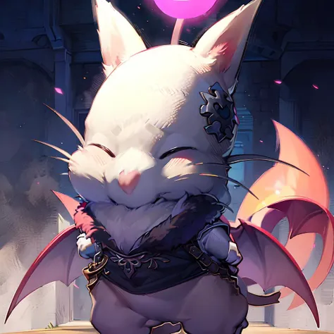 moogle wearing royal king outfit, <lora:moogle_sV1:1>.
